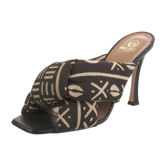 Brother Vellies African Mudcloth Sandal Heels Sz 9 - Picture 1 of 6
